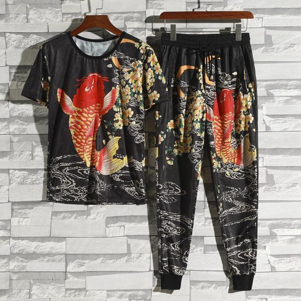 men's tracksuits men 2pc sets 2021 summer print t shirt + pants tracksuit mens sportswears beach tee shirts male chinese style sweat su, Gray
men's tracksuits men 2pc sets 2021 summer print t shirt + pants tracksuit mens sportswears beach tee shirts male chinese style sweat su, Gray