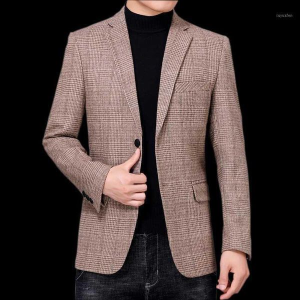 fashion wool blazer man plaid navy blue camel gray woolen jacket suits male autumn winter smart casual checked outfits plus size1, White;black
fashion wool blazer man plaid navy blue camel gray woolen jacket suits male autumn winter smart casual checked outfits plus size1, White;black
