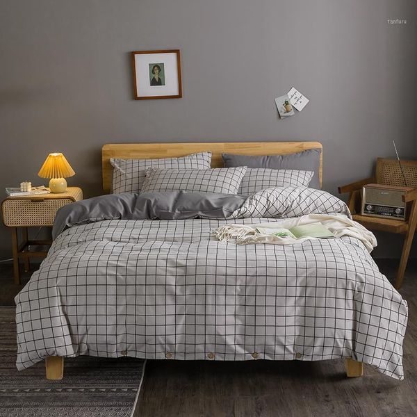 gray plaid bedding set button decorate duvet cover japan style bed linen duvet cover pillowcase bed sheets set1
gray plaid bedding set button decorate duvet cover japan style bed linen duvet cover pillowcase bed sheets set1