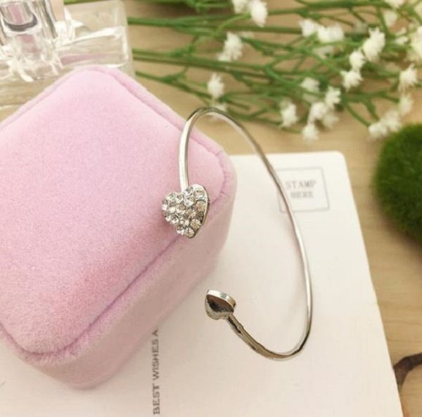 new fashion adjustable crystal double heart bow cuff opening bracelet women jewelry gift bracelet women, Black
new fashion adjustable crystal double heart bow cuff opening bracelet women jewelry gift bracelet women, Black