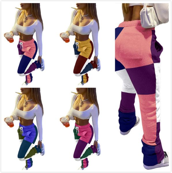 women stacked sweatpants designer fashion contrast stitching printed slim sports trousers ladies new casual drawstring leggings, Black;white
women stacked sweatpants designer fashion contrast stitching printed slim sports trousers ladies new casual drawstring leggings, Black;white