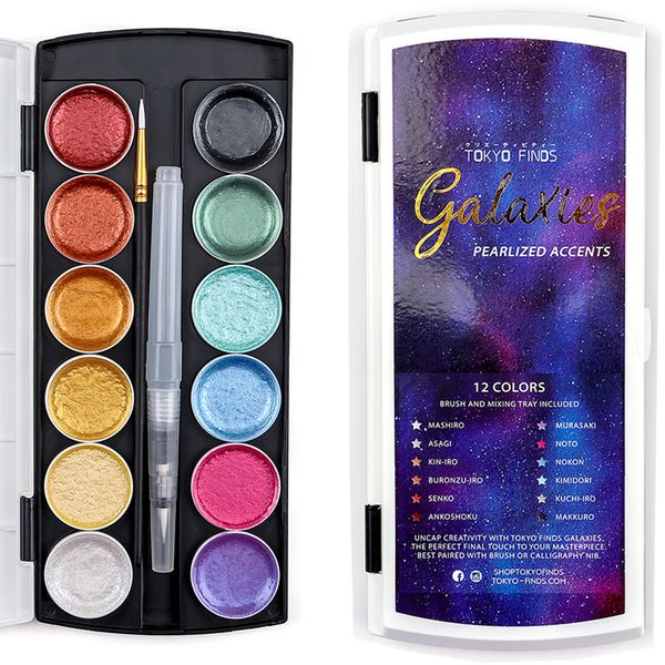 12color metallic watercolor set gold pigment paint with waterbrush for artist painting glitter water color art supplies q1107
12color metallic watercolor set gold pigment paint with waterbrush for artist painting glitter water color art supplies q1107