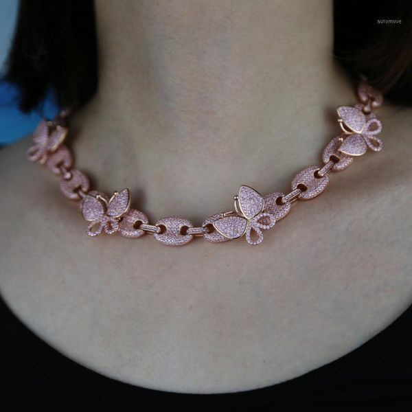 2 size iced out hip hop pink color butterfly choker necklace paved white cz dainty jewelry for woemn wedding gift 2020 new style1, Silver
2 size iced out hip hop pink color butterfly choker necklace paved white cz dainty jewelry for woemn wedding gift 2020 new style1, Silver