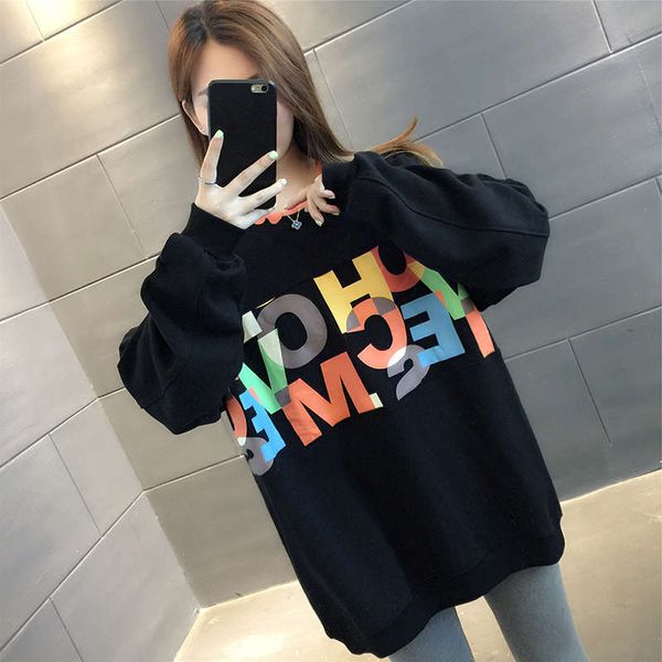 medium length sweater women's clothing 2020 new korean loose skirt plush thickening foreign style spring autumn winter coat top, Black
medium length sweater women's clothing 2020 new korean loose skirt plush thickening foreign style spring autumn winter coat top, Black