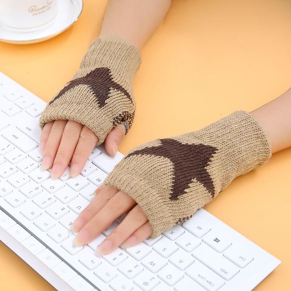 women' winter warm knitted fingerless gloves cartoon five-pointed star pattern screen touching thickened gloves -mx8, Blue;gray
women' winter warm knitted fingerless gloves cartoon five-pointed star pattern screen touching thickened gloves -mx8, Blue;gray