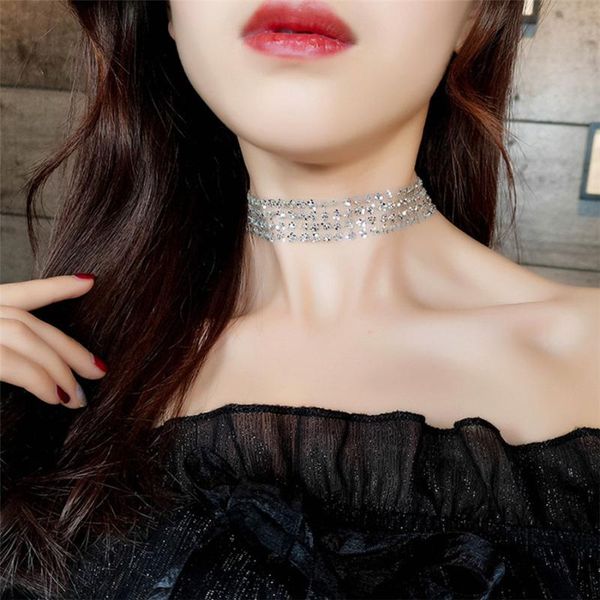 qianraq golden invisible chain necklace clavicle female neck jewelry neckband korean sequin necklace, Silver
qianraq golden invisible chain necklace clavicle female neck jewelry neckband korean sequin necklace, Silver