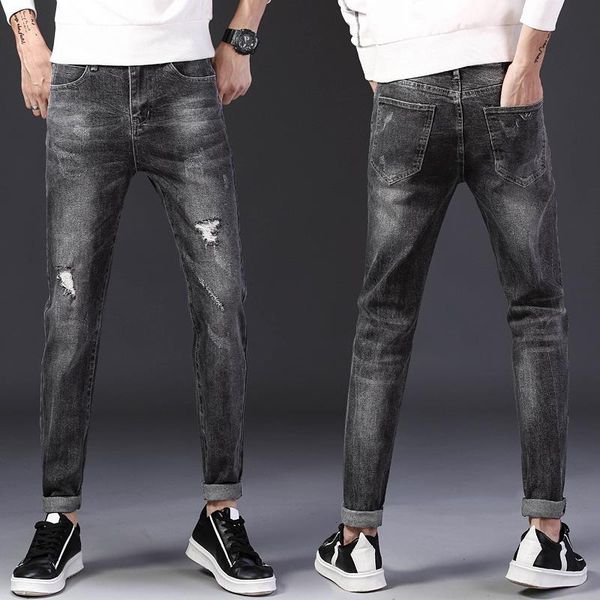 popular logo amni hole painting three-dimensional embroidery gun must be small monkey elastic straight jeans male cat, Blue
popular logo amni hole painting three-dimensional embroidery gun must be small monkey elastic straight jeans male cat, Blue
