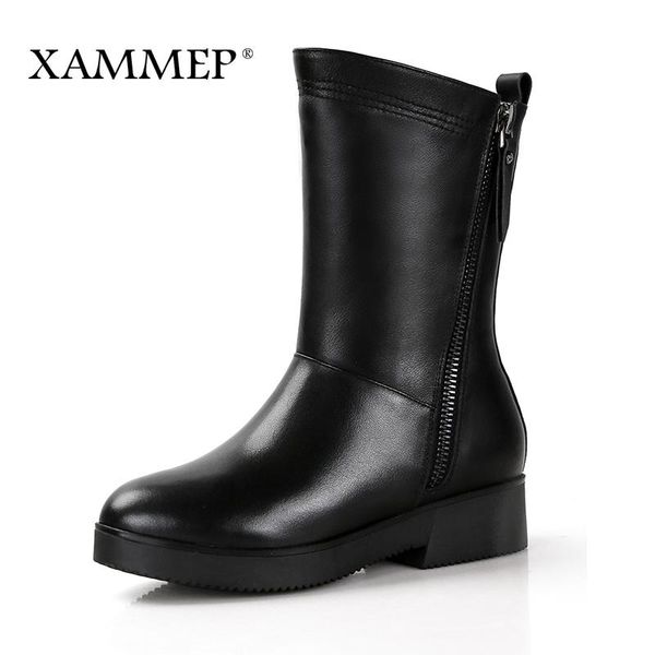 women winter shoes women genuine leather natural wool boots brand shoes 42 43 mid calf boots with platform xammep, Black
women winter shoes women genuine leather natural wool boots brand shoes 42 43 mid calf boots with platform xammep, Black