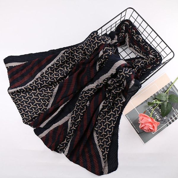 scarves geometric striped print wrinkle cotton scarf crinkle hijab fashion muslim headband wraps women headscarf 180*85cm, Blue;gray
scarves geometric striped print wrinkle cotton scarf crinkle hijab fashion muslim headband wraps women headscarf 180*85cm, Blue;gray