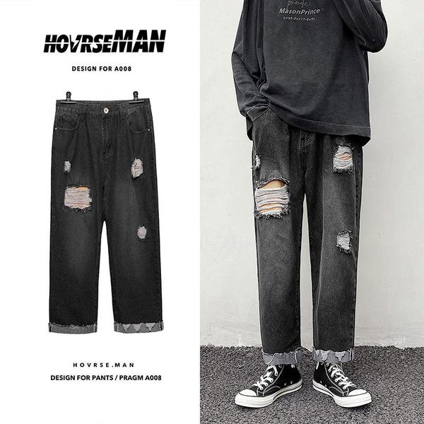 men's jeans 2021 autumn slim solid color ripped straight pants relaxed casual personality youth wear, Blue
men's jeans 2021 autumn slim solid color ripped straight pants relaxed casual personality youth wear, Blue