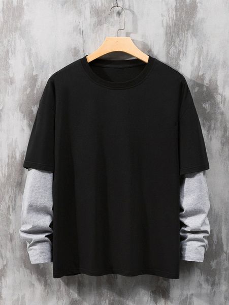 men colorblock 2 in 1 tee y3as#, White;black
men colorblock 2 in 1 tee y3as#, White;black