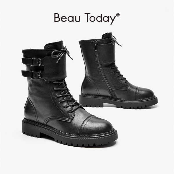 boots beautoday motorcycle women cow leather zipper closure buckle decoration lace-up ladies ankle winter handmade 034741, Black
boots beautoday motorcycle women cow leather zipper closure buckle decoration lace-up ladies ankle winter handmade 034741, Black