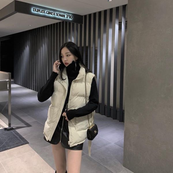 women's vests 2021 women windproof lightweight warm cotton padded waistcoat sleeveless vest casual winter pocket zipper loose outerwear, Black;white
women's vests 2021 women windproof lightweight warm cotton padded waistcoat sleeveless vest casual winter pocket zipper loose outerwear, Black;white