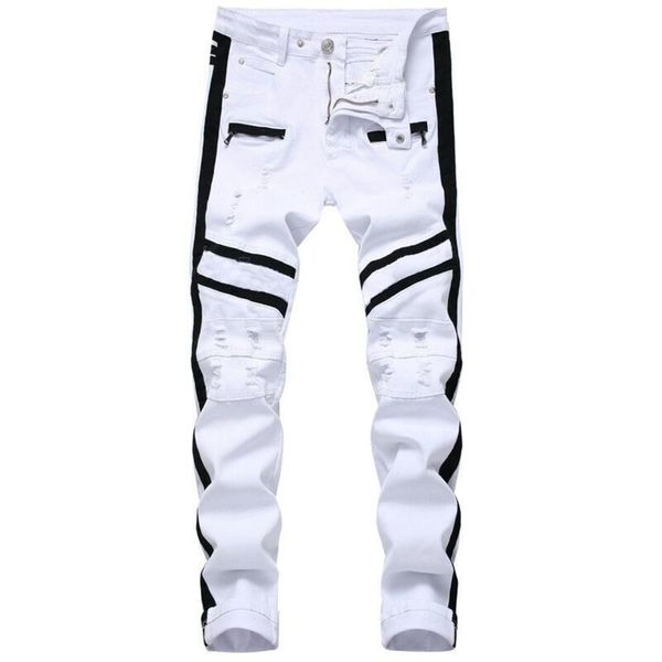 men's stretch ny jeans, cotton street cloth, hip hop style, stripe dign, tear, informal, large 42, Blue
men's stretch ny jeans, cotton street cloth, hip hop style, stripe dign, tear, informal, large 42, Blue