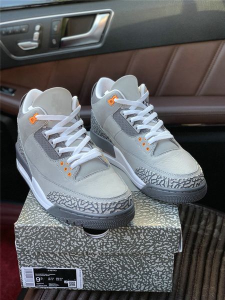 new 3 3s cool grey mens shoes silver light graphite orange peel red zapatos sports sneakers, White;red
new 3 3s cool grey mens shoes silver light graphite orange peel red zapatos sports sneakers, White;red