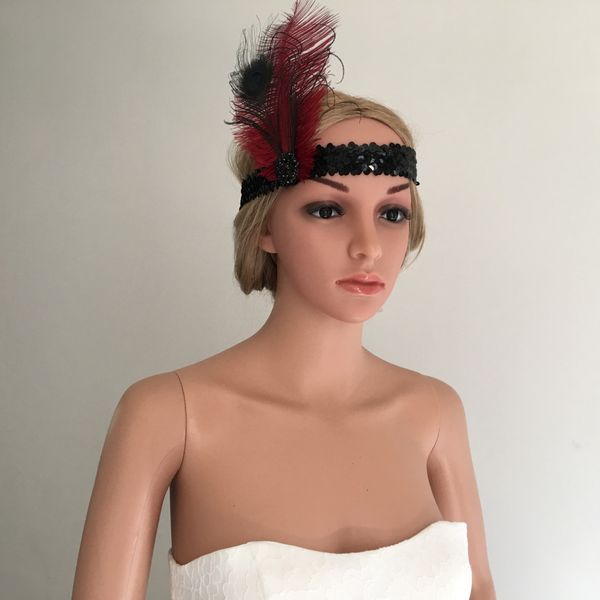 wine feather flapper headband sequins band crystal 1920s great gatsby stretchy headdress wedding charleston style headpiece, Slivery;golden
wine feather flapper headband sequins band crystal 1920s great gatsby stretchy headdress wedding charleston style headpiece, Slivery;golden