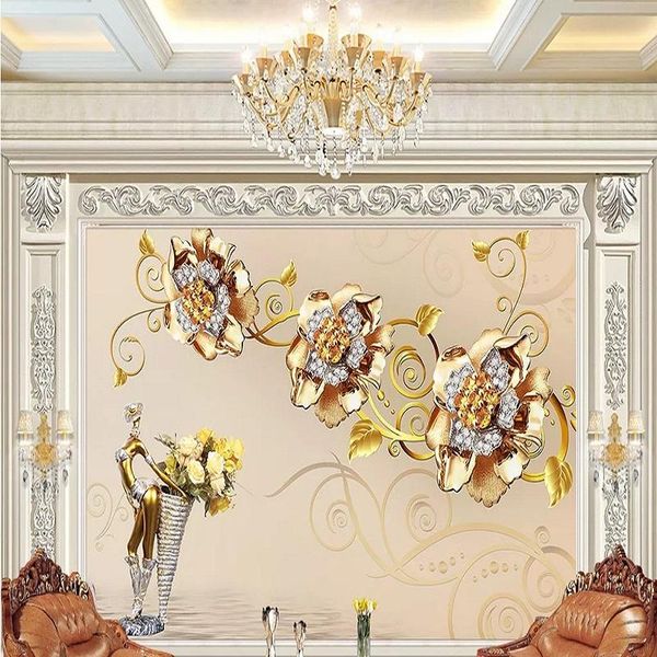 new custom 3d large mural wallpaper three-dimensional golden jewelry flowers children's room tv background living bedroom
new custom 3d large mural wallpaper three-dimensional golden jewelry flowers children's room tv background living bedroom