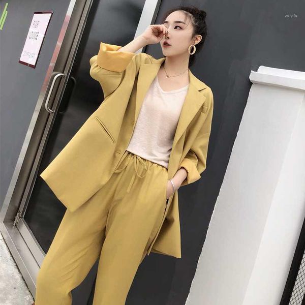 autumn loose casual suit oversize two-piece suit jacket and trousers women's fashion yellow blazer long sleeve turn down collar1, White
autumn loose casual suit oversize two-piece suit jacket and trousers women's fashion yellow blazer long sleeve turn down collar1, White