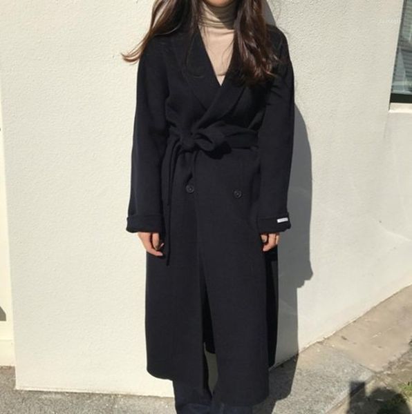 retro wool coat winter long coats women 2020 new warm loose woolen overcoat cashmere clothes female belt korean female dc081, Black
retro wool coat winter long coats women 2020 new warm loose woolen overcoat cashmere clothes female belt korean female dc081, Black