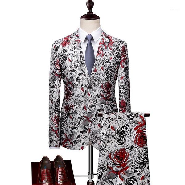 men's printing prom performance costume 2020 new luxury 2 piece set jacket pants set slim business blazer club clothing m-6xl1, White;black
men's printing prom performance costume 2020 new luxury 2 piece set jacket pants set slim business blazer club clothing m-6xl1, White;black