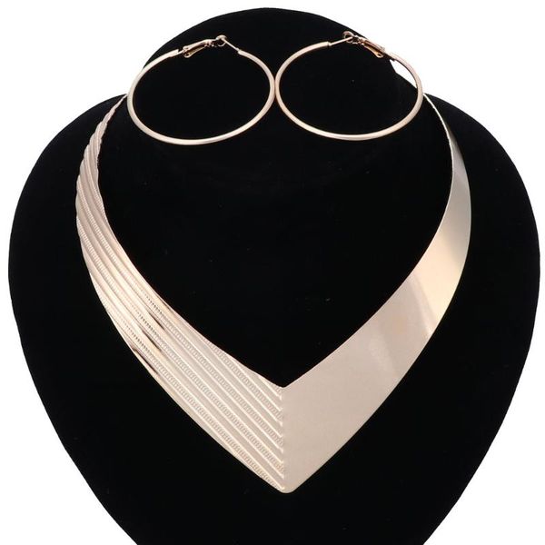 gold silver plated choker necklaces torques fashion jewelry set collar 316l stainless steel women choker necklaces earring
gold silver plated choker necklaces torques fashion jewelry set collar 316l stainless steel women choker necklaces earring