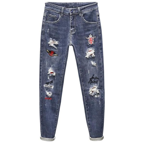 men's jeans k10303 fashion 2021 runway luxury european design party style clothing, Blue
men's jeans k10303 fashion 2021 runway luxury european design party style clothing, Blue