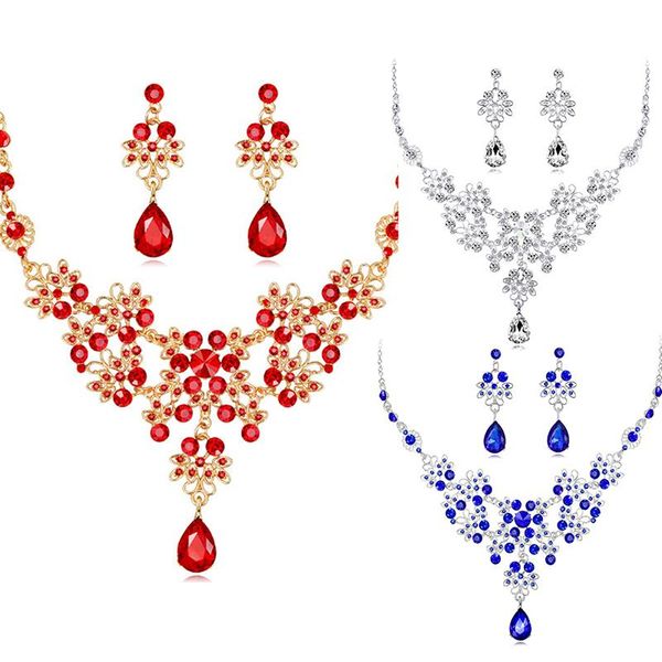 hwetr 2021 wedding dress jewelry set for charm of women red blue white necklace earrings set of chain party gift drop shipping, Silver
hwetr 2021 wedding dress jewelry set for charm of women red blue white necklace earrings set of chain party gift drop shipping, Silver
