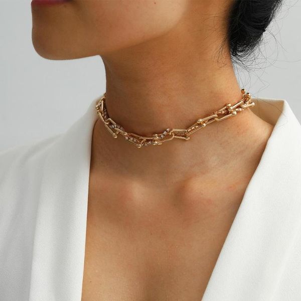 chokers lacteo bling rhinestone interspersed hip hop u shaped chain choker necklace punk double layered charm jewelry for women, Golden;silver
chokers lacteo bling rhinestone interspersed hip hop u shaped chain choker necklace punk double layered charm jewelry for women, Golden;silver