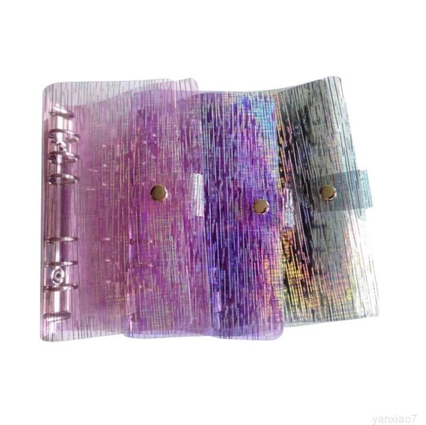 2020 new laser transparent pvc loose-leaf notebook six-hole binder for a6 colorful diary set travel simple handbook a10, Purple;pink 
2020 new laser transparent pvc loose-leaf notebook six-hole binder for a6 colorful diary set travel simple handbook a10, Purple;pink