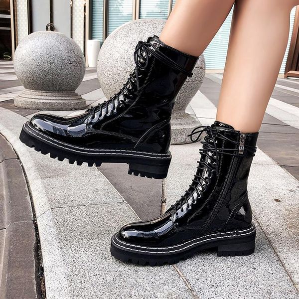 2020 winter women genuine leather ankle boots thick heels platform party night club shoes woman classic cross tied riding boots, Black
2020 winter women genuine leather ankle boots thick heels platform party night club shoes woman classic cross tied riding boots, Black
