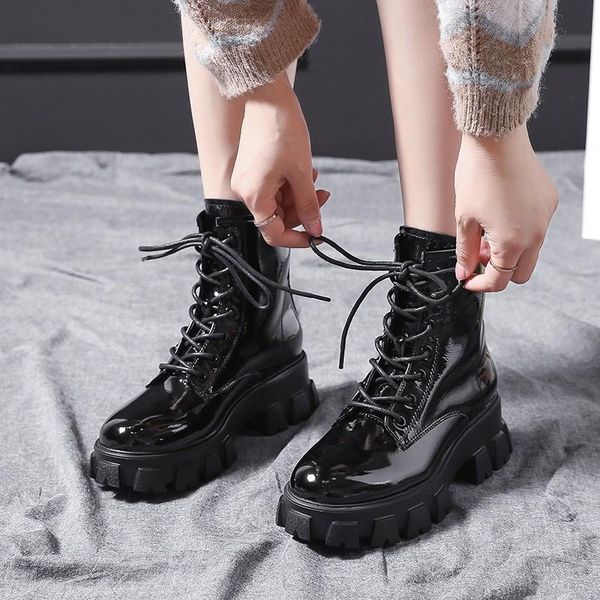 lace-up boots women round toe ankle boots for women comfortable rubber platform shoes casual autumn pu, Black
lace-up boots women round toe ankle boots for women comfortable rubber platform shoes casual autumn pu, Black