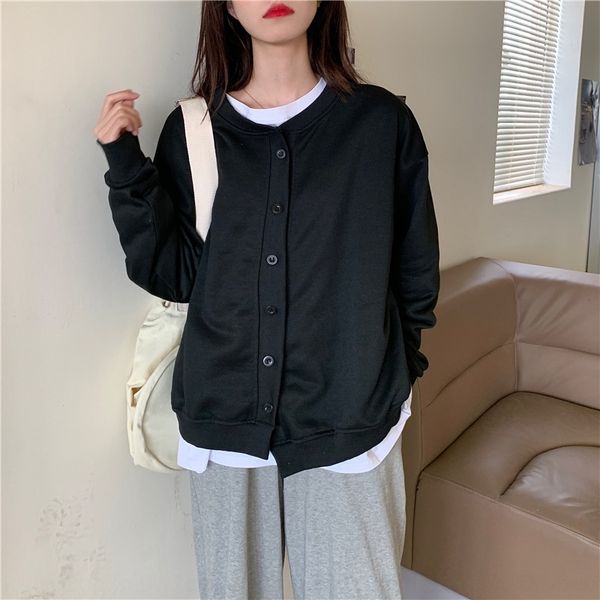 1g6hh women's autumn neck winter 2020 new coat style loose round and single-breasted sweatersweater korean sweater long sleeve casual c, Black
1g6hh women's autumn neck winter 2020 new coat style loose round and single-breasted sweatersweater korean sweater long sleeve casual c, Black