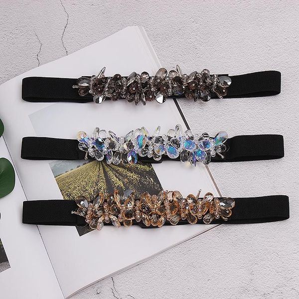 handmade white crystal gem rhinestone waist belt women floral glass rhinestone elastic waistband summer dress belt decoration, Black;brown
handmade white crystal gem rhinestone waist belt women floral glass rhinestone elastic waistband summer dress belt decoration, Black;brown