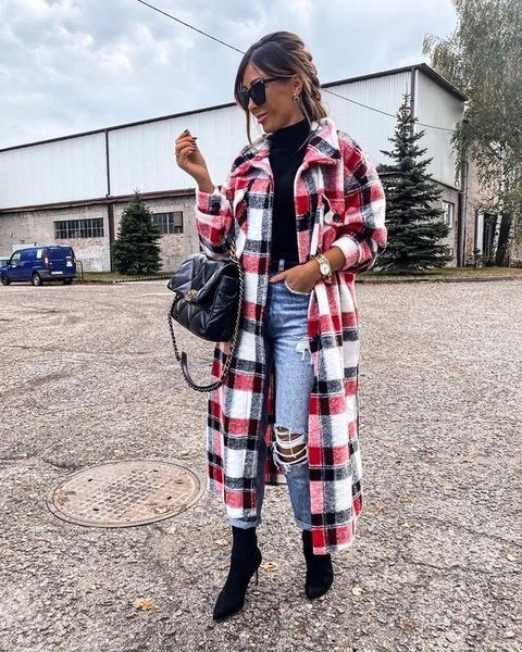2021 new womens chic single breasted plaid shirt jackets outwear relaxed coats streetwear 62g8, Black
2021 new womens chic single breasted plaid shirt jackets outwear relaxed coats streetwear 62g8, Black