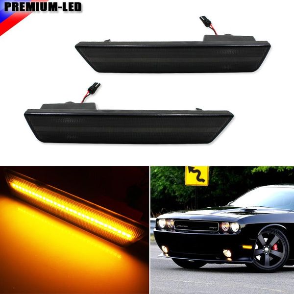 2) smoked lens front side marker lamps with 24-smd amber led lights for 2008-2014 dodge challenger
2) smoked lens front side marker lamps with 24-smd amber led lights for 2008-2014 dodge challenger