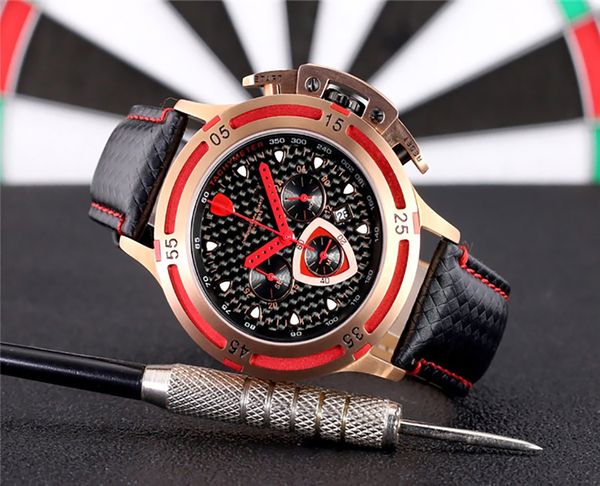 luxury multifunctional watch for men leather strap shield series chronograph quartz watch, Slivery;brown
luxury multifunctional watch for men leather strap shield series chronograph quartz watch, Slivery;brown