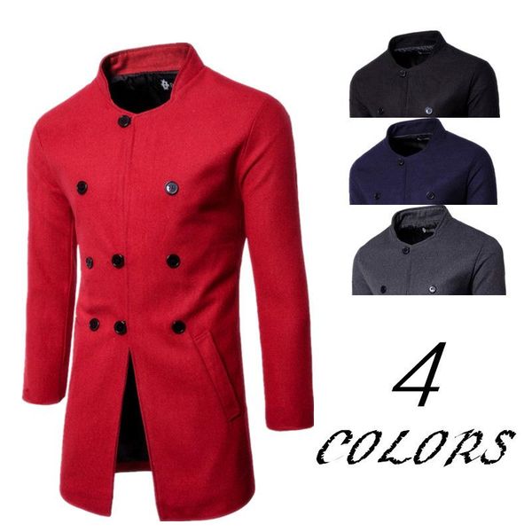 2029 autumn and winter europe and america new style men's wear fashion slim fit stand collar three buckle mid-length, Black
2029 autumn and winter europe and america new style men's wear fashion slim fit stand collar three buckle mid-length, Black