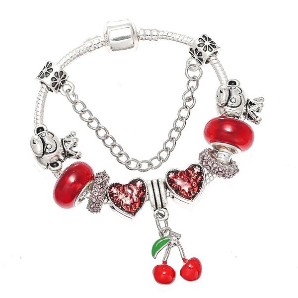 16-21cm charm bracelet purple 925 silver murano glass beads fit pandora european bracelets cherry red enamel pendant charm bead accessories, Black
16-21cm charm bracelet purple 925 silver murano glass beads fit pandora european bracelets cherry red enamel pendant charm bead accessories, Black