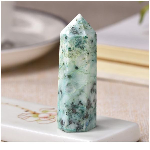 1pc natural crystal point fynchenite healing obelisk reseda quartz wand green ornament for home decor reiki energy stone qyliny, Black 
1pc natural crystal point fynchenite healing obelisk reseda quartz wand green ornament for home decor reiki energy stone qyliny, Black