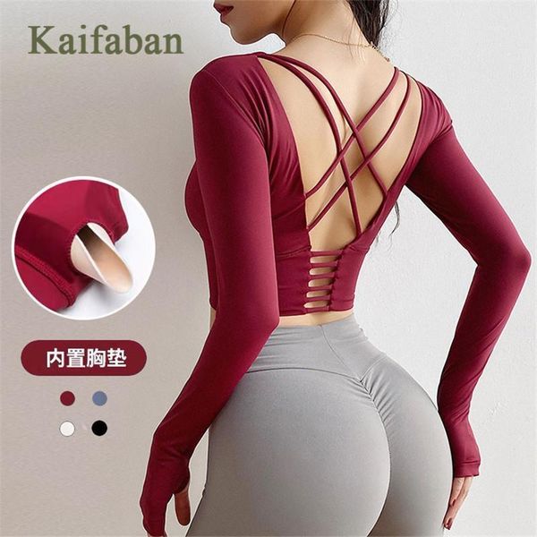 yoga outfits women fitness clothes wear with chest pad 2021 sports backless gym crop athletic fit full sleeve workout shirt1, White;red
yoga outfits women fitness clothes wear with chest pad 2021 sports backless gym crop athletic fit full sleeve workout shirt1, White;red