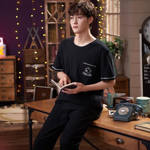 2021 summer solid black pajama set for man 100% cotton pjs satin men's sleepwear fashion silk soft lounge male pure nightwear, Black;brown
2021 summer solid black pajama set for man 100% cotton pjs satin men's sleepwear fashion silk soft lounge male pure nightwear, Black;brown