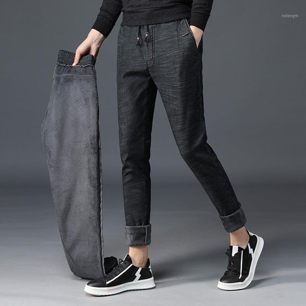 2019 new men's winter worm fleece jeans father high elastic waist velvet casual straight plus size denim pants1, Blue
2019 new men's winter worm fleece jeans father high elastic waist velvet casual straight plus size denim pants1, Blue