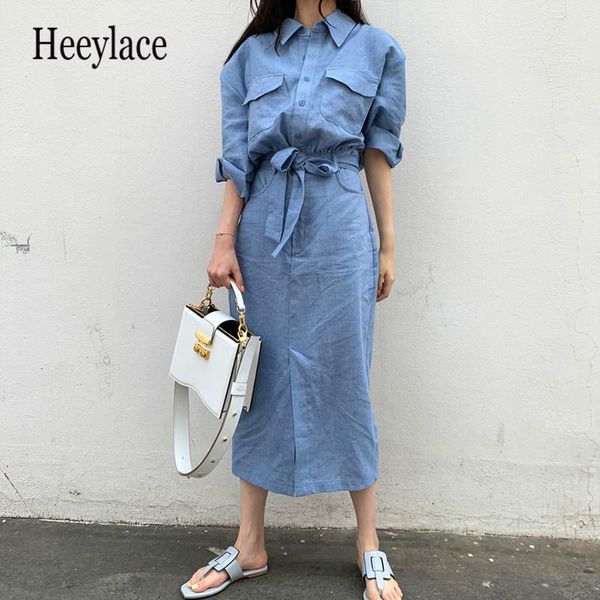 shirt style drawstring long dress women chic french elegant turn-down collar femme dresses autumn simple soft vestidos 2020, Black;gray
shirt style drawstring long dress women chic french elegant turn-down collar femme dresses autumn simple soft vestidos 2020, Black;gray