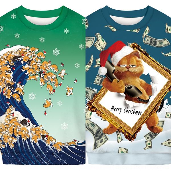 iqdul gucuq cat christmas round and dog digital printing couple autumn clothing catneck long sleeve sweater street pullover christmas, Black
iqdul gucuq cat christmas round and dog digital printing couple autumn clothing catneck long sleeve sweater street pullover christmas, Black
