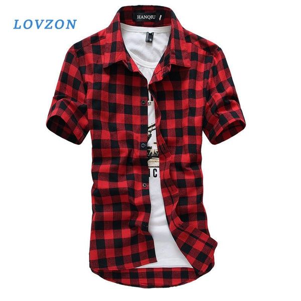 lovzon red and black plaid shirt men shirts summer fashion mens checkered shirts short sleeve shirt, White;black
lovzon red and black plaid shirt men shirts summer fashion mens checkered shirts short sleeve shirt, White;black