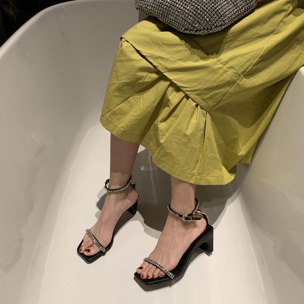summer glitter rhinestone ankle strap nightclub sandals ladies square toe open toe high heel women crystal wedding sandals, Black
summer glitter rhinestone ankle strap nightclub sandals ladies square toe open toe high heel women crystal wedding sandals, Black