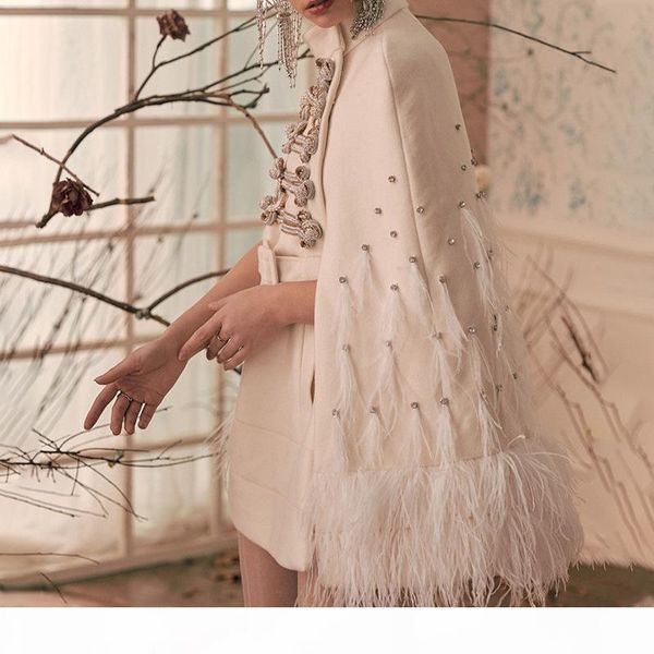 fashion coat white feather pearl double breasted cape coat women elegant wool winter jacket cloak for women, Black
fashion coat white feather pearl double breasted cape coat women elegant wool winter jacket cloak for women, Black