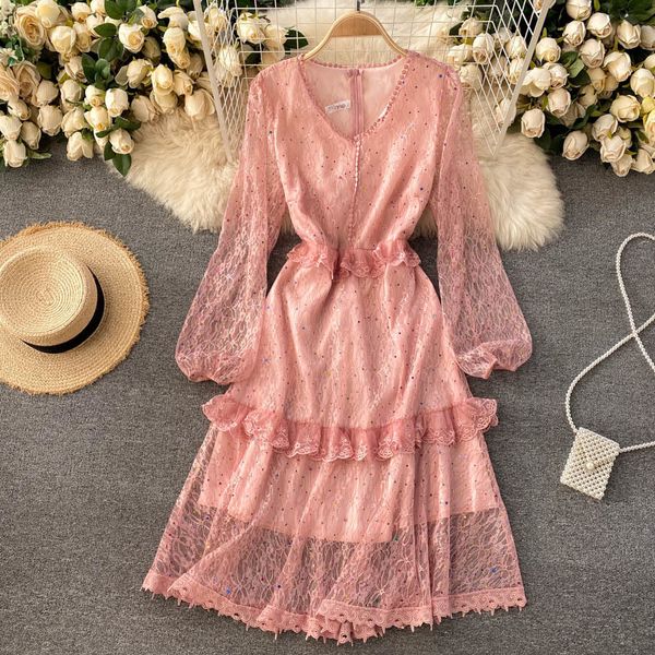 2021 new singiny sequins in women's lace chic neck puff the line dressed fashion streetwear dress ipcl, Black;gray
2021 new singiny sequins in women's lace chic neck puff the line dressed fashion streetwear dress ipcl, Black;gray