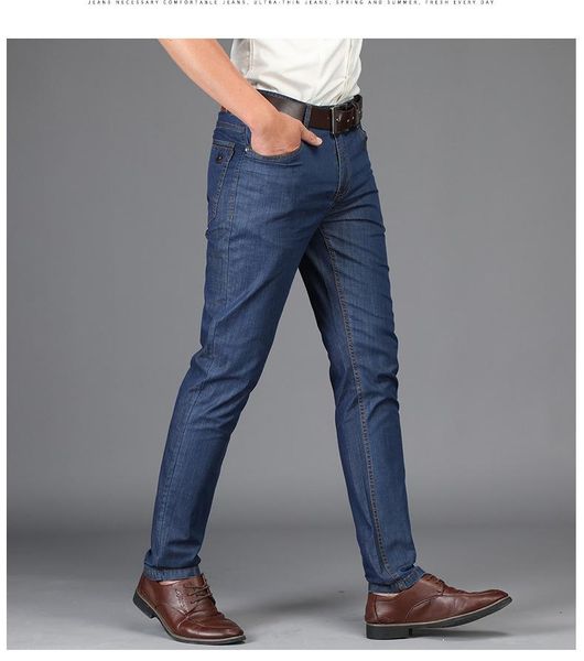 men's jeans w094-2021 summer business loose straight tube pants tencel fabric casual, Blue
men's jeans w094-2021 summer business loose straight tube pants tencel fabric casual, Blue