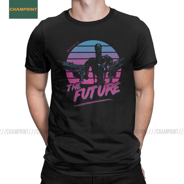 welcome to the future terminator arnold schwarzenegger t800 skynet robot short sleeve sport hooded sweatshirt hoodie men t shirt